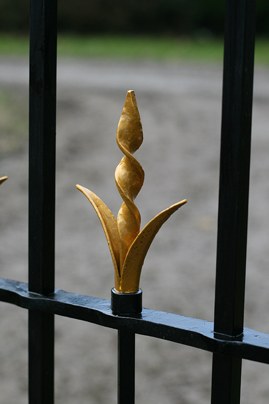 Bishops Castle gate scroll detail